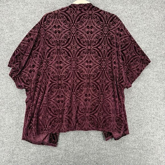 Womens Kimono Size L Purple Burnout Velvet Open Front Fairy Grunge Whimsigoth - Picture 4 of 9